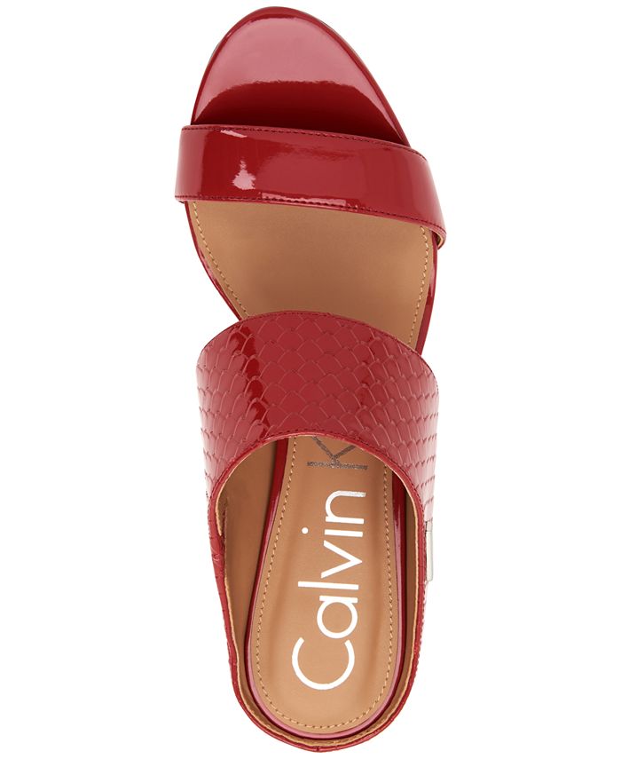 calvin klein women's cecily slip on heeled dress sandals