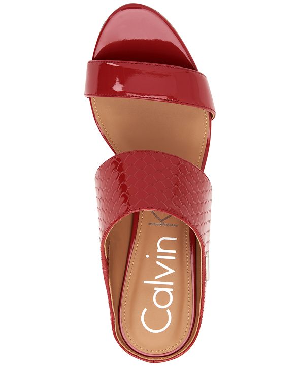 calvin klein women's cecily slip on heeled dress sandals