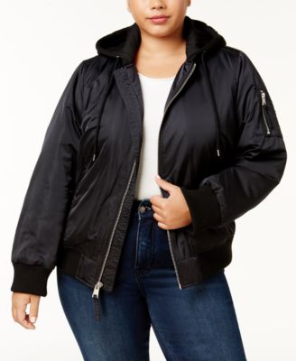 Levi's - Plus Size Satin Hooded Bomber Jacket