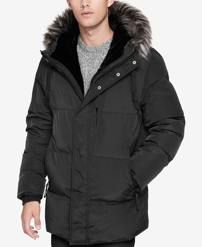 Marc New York Men's Glasnevin Quilted Parka with Faux-Fur Lining and ...