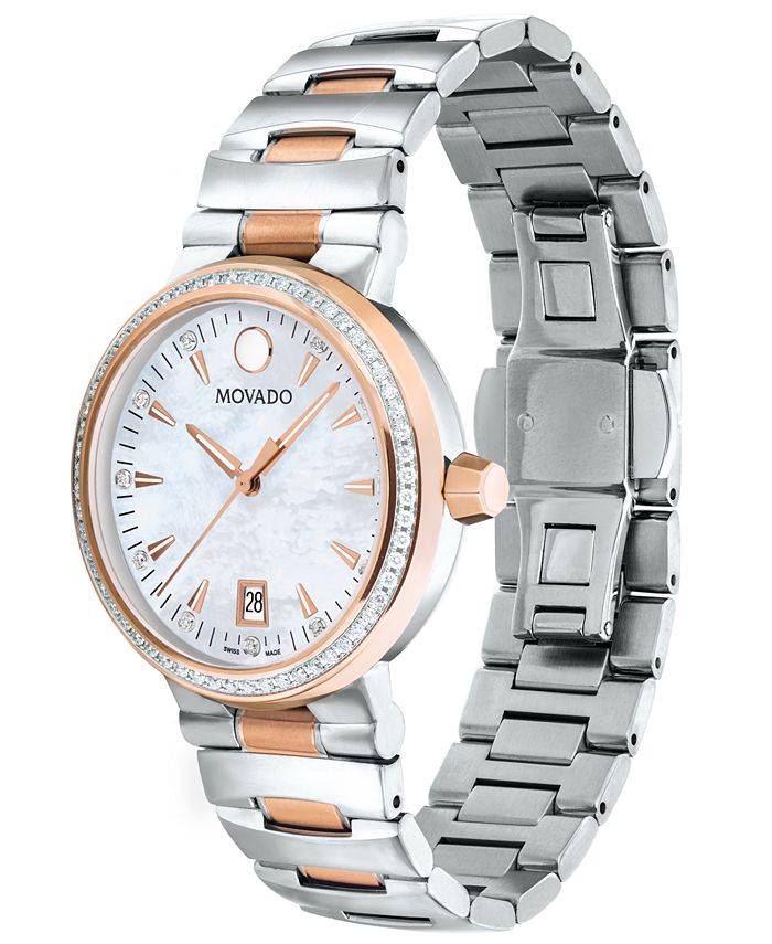 Movado Women's Swiss Vizio Diamond (3/8 ct. t.w.) TwoTone Stainless