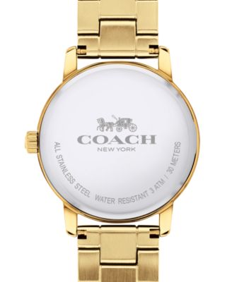 COACH Women's Grand Gold-Tone Stainless Steel Bracelet Watch 36mm