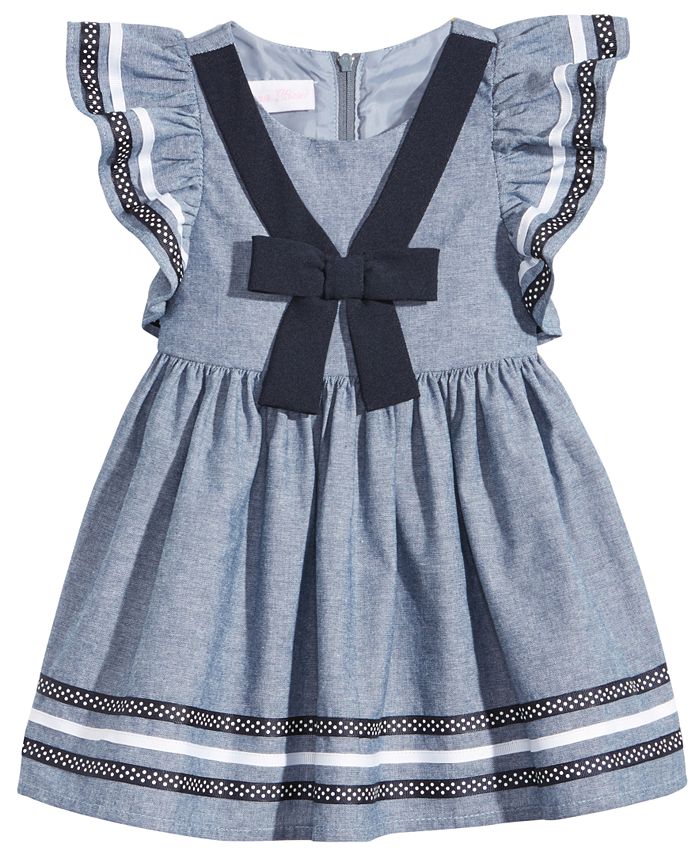 Bonnie Baby Chambray Nautical Dress, Baby Girls - Macy's