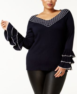 Love Scarlett Plus Size Ruffle-Sleeve 