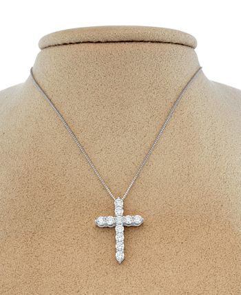 Macy's Star Signature Diamond - Certified ™ Cross Pendant Necklace (1 ct. t.w.) in 14k Gold or White Gold