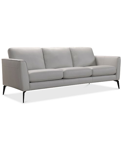 furniture renleigh 86" leather sofa, created for macy's - furniture