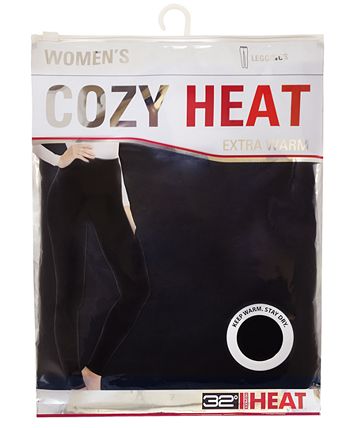 32 Degrees Cozy Pull-On Style Heat High Waisted Leggings Black, X