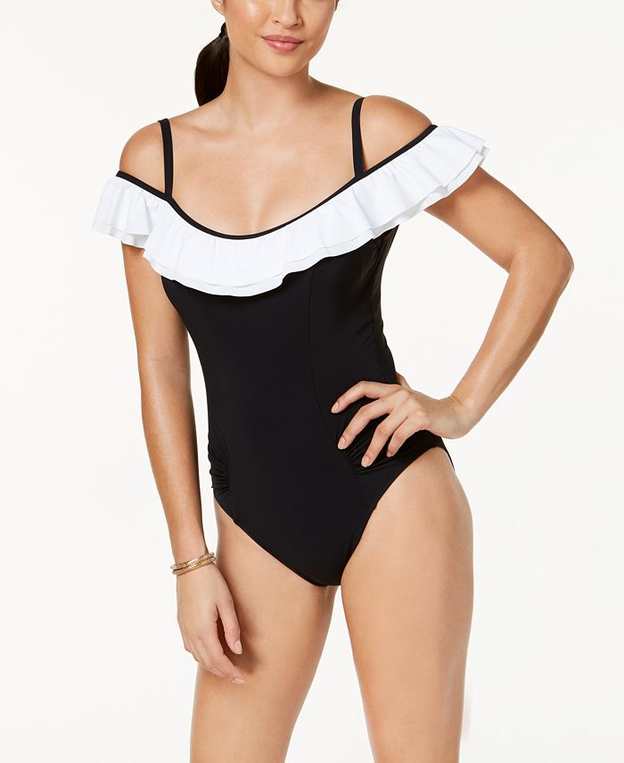 Macy's off top the shoulder swimsuit