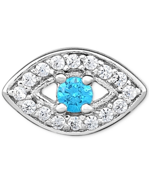 image of Diamond Evil Eye Single Stud Earring (1/10 ct. t.w.) in 14k White Gold