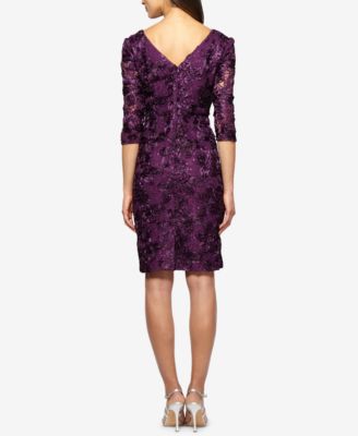 Alex Evenings Embroidered Lace Sequined Sheath Dress - Macy's