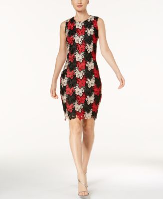 Calvin Klein Lace Sheath Dress - Macy's