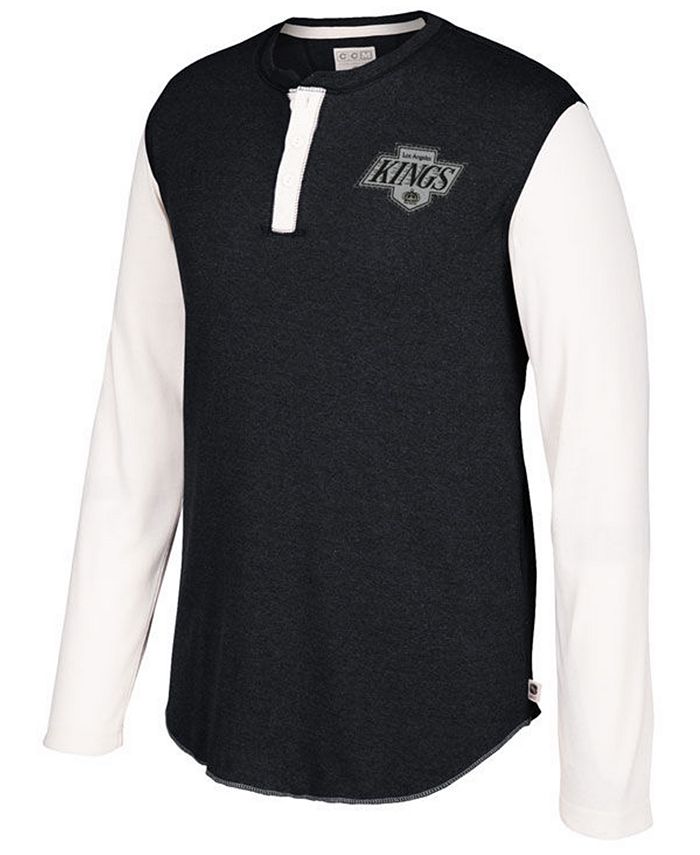 LA Kings Henley Long Sleeve T-Shirt - Black/Grey