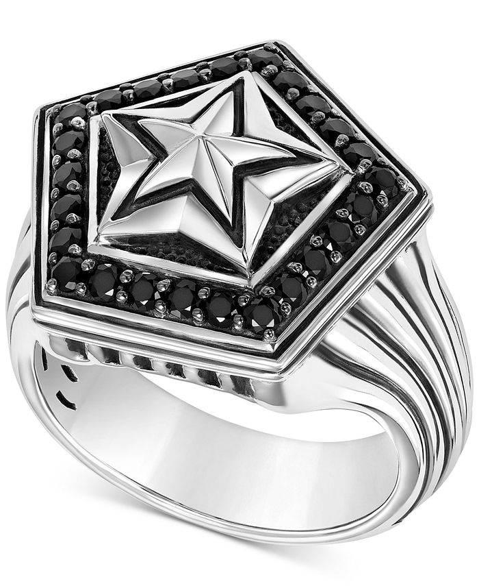 Scott Kay Men's Black Sapphire Star Ring (11/4 ct. t.w.) in Sterling