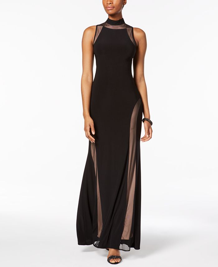 Nightway Illusion Mesh Gown Macy s