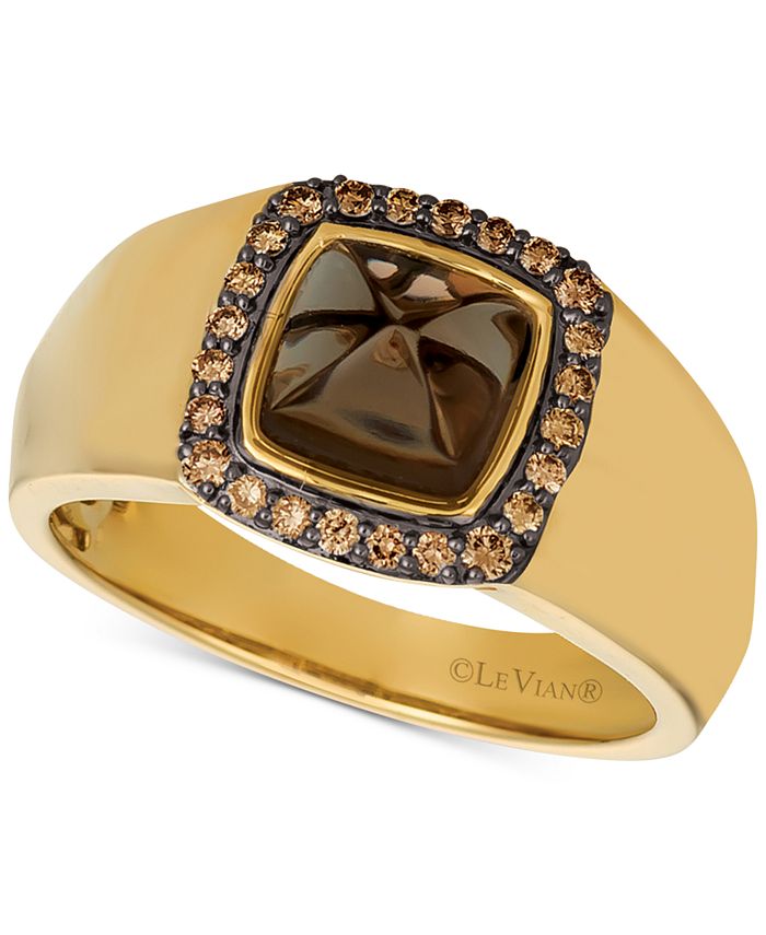 Le Vian Gents™ Men's Chocolate Quartz® & Diamond (1/4 ct. .) Ring in 14k  Gold & Reviews - Rings - Jewelry & Watches - Macy's