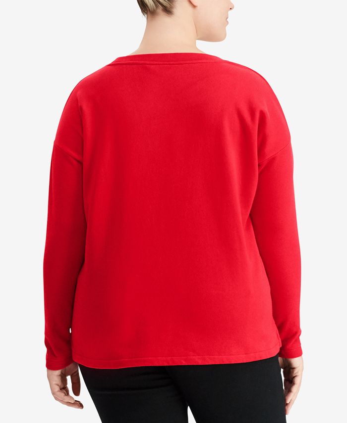 Lauren Ralph Lauren Plus Size Logo-Print Sweatshirt - Macy's