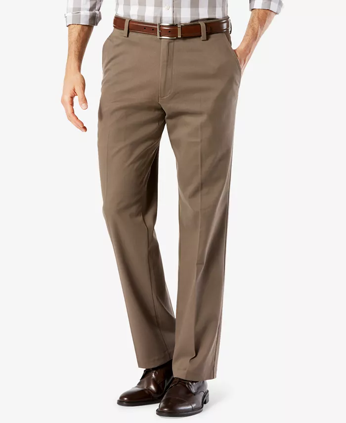 Men's Easy Straight Fit Khaki Stretch Pants - thumbnail 9