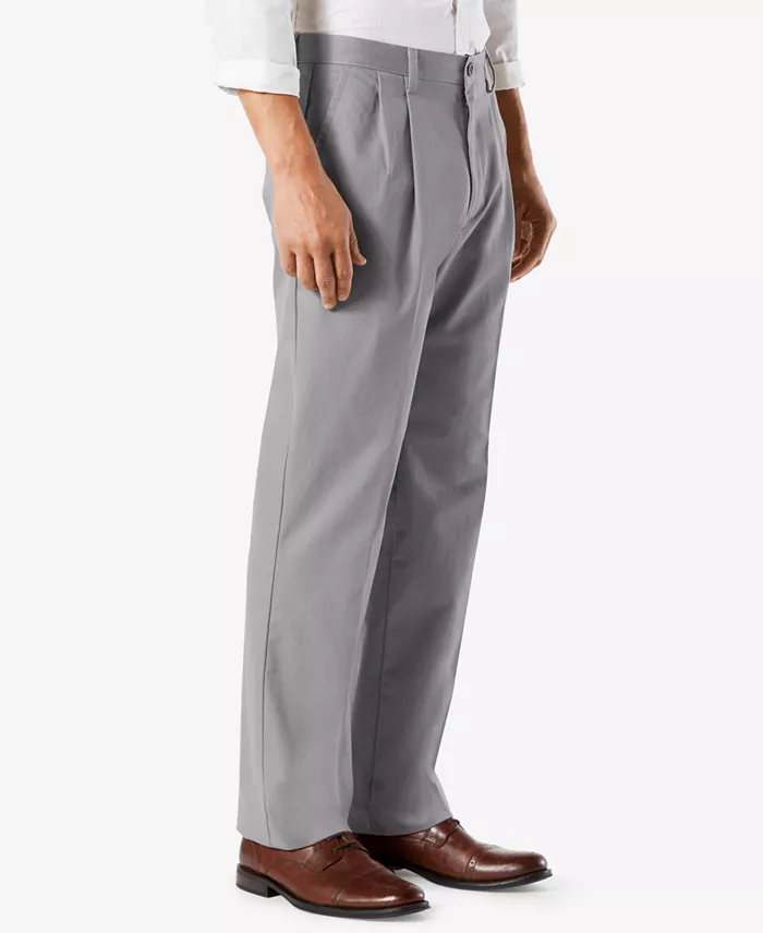 Men's Easy Classic Pleated Fit Khaki Stretch Pants - thumbnail 8