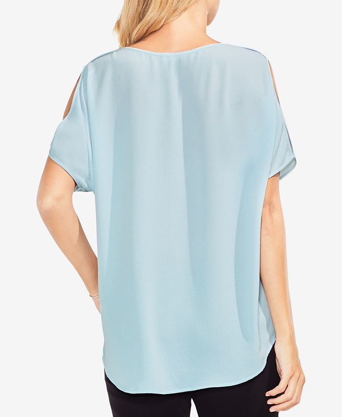 Vince Camuto Cold Shoulder Long Sleeve Top Green Size Small main image 1