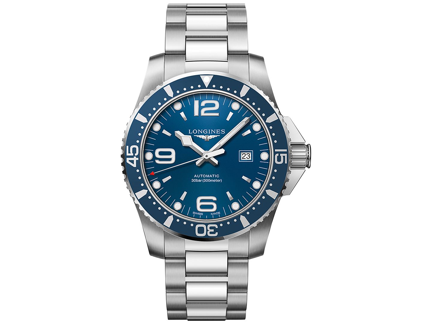 Мужские часы Longines Swiss Automatic HydroConquest Stainless Steel Bracelet Watch 44mm — фото 1