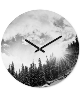 Deny Designs - Bird Wanna Whistle White Mountain Round Clock