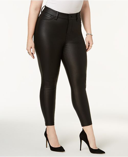 Celebrity Pink Plus Size Faux-Leather Skinny Jeans & Reviews - Jeans ...
