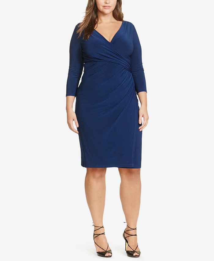 Lauren Ralph Lauren Plus Size Shirred Jersey Dress & Reviews - Dresses ...