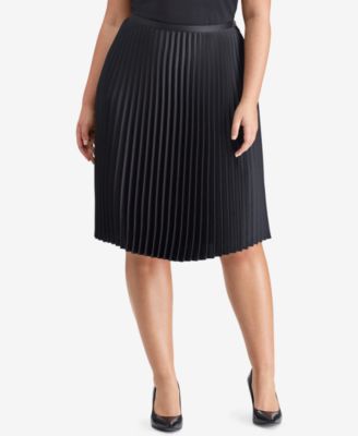Lauren Ralph Lauren - Plus Size Pleated Satin Skirt