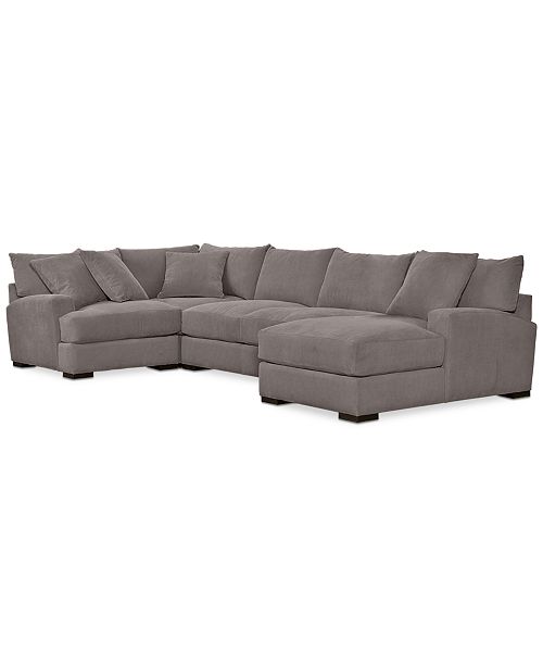 Furniture Rhyder 4Pc. 80'' Fabric Sectional Sofa with Chaise, Created