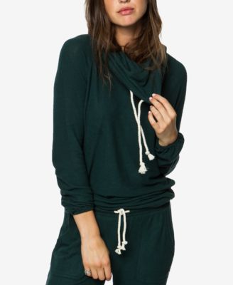 drawstring cowl neck sweatshirt