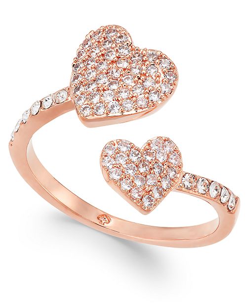 kate spade new york Rose GoldTone Pavé Heart Ring & Reviews Fashion