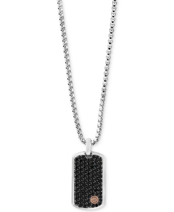 Mens black sapphire necklace sales