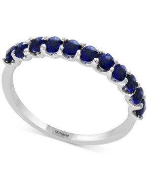 image of Gemstone Bridal by Effy Sapphire Wedding Band (1/2 ct. t.w.) in 18k White Gold