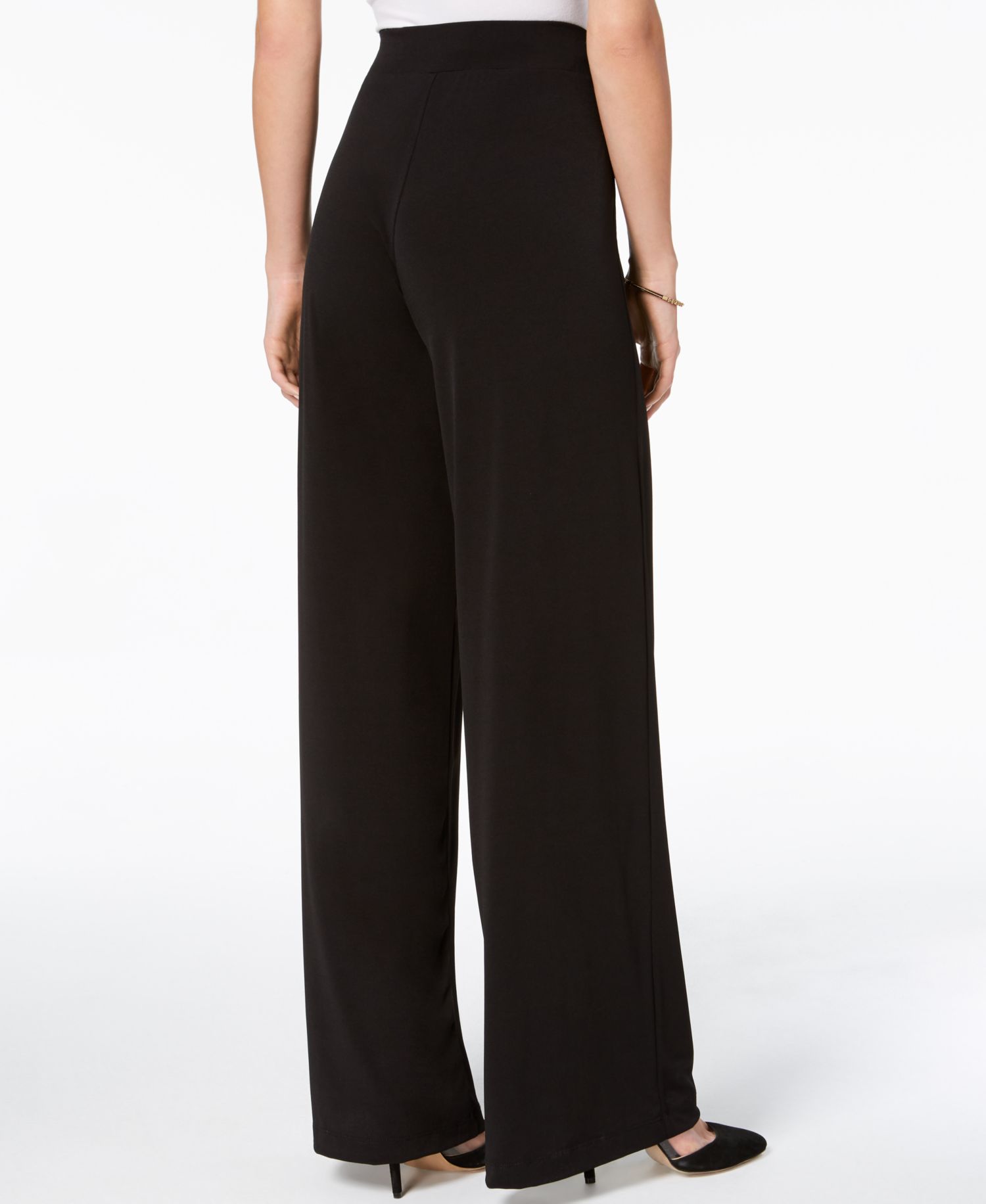 Petite Mid Rise Pull On Wide-Leg Palazzo Pant, In Petite & Petite Short