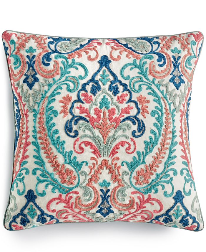 Lacourte LAST ACT! Zahava Embroidered 20" Square Decorative Pillow