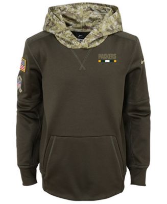 Nike Green Bay Packers Salute To Service Therma Hoodie, Big Boys (8-20 ...
