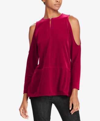 Lauren Ralph Lauren - Velvet Cold-Shoulder Top