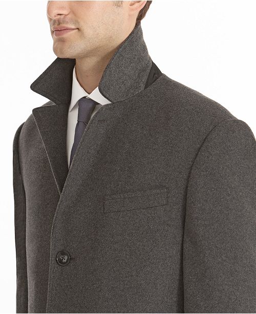 Calvin Klein Men's Minneapolis Wool-Blend Slim-Fit Overcoat - Coats ...