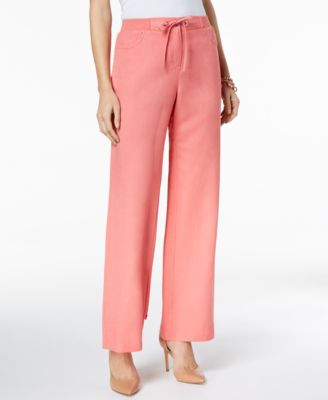 JM Collection - Linen-Blend Wide-Leg Pants
