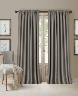 Elrene All Seasons Faux Silk 52" X 108" Blackout Curtain Panel In Silver