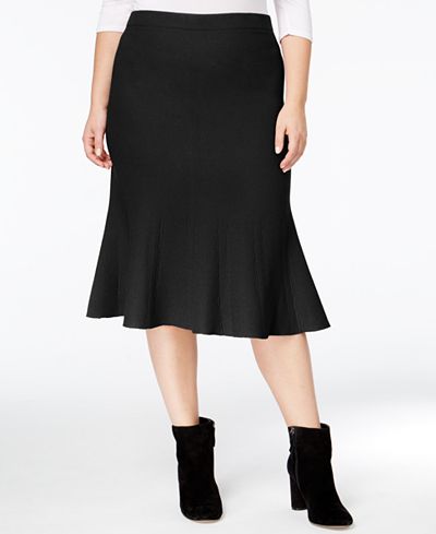 RACHEL Rachel Roy Trendy Plus Size Fit & Flare Skirt - Skirts - Plus ...