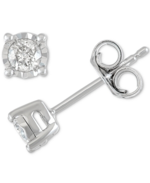 image of Diamond Stud Earrings (1/5 ct. t.w.) in Sterling Silver, 14K Gold or Rose Gold over Sterling Silver