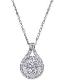 Diamond Baguette Cluster Pendant Necklace (1/2 ct. t.w.) 