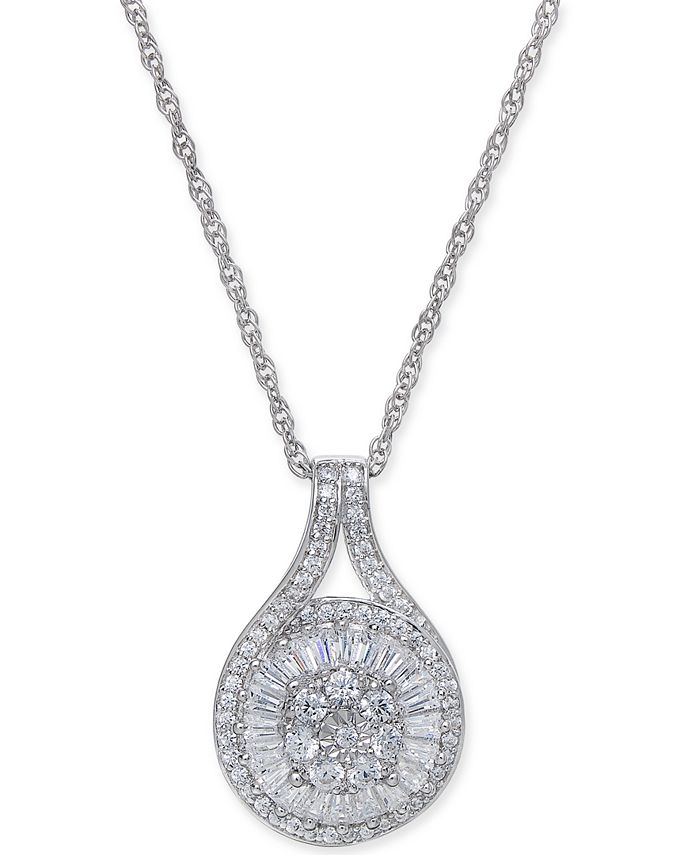Michael Alan Jewelers-Baguette Diamond Cluster Pendant