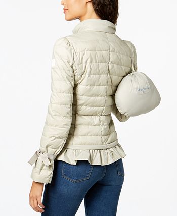 Bernardo ruffled packable puffer new arrivals coat
