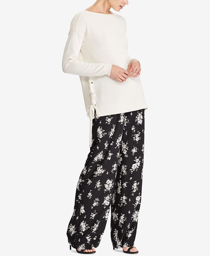 Lauren Ralph Lauren Floral-Print Wide-Leg Pants - Macy's