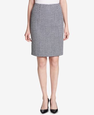 Calvin Klein - Metallic Tweed Pencil Skirt