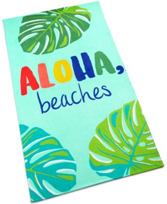 Martha Stewart Collection - Aloha Beaches Cotton Graphic-Print Beach Towel