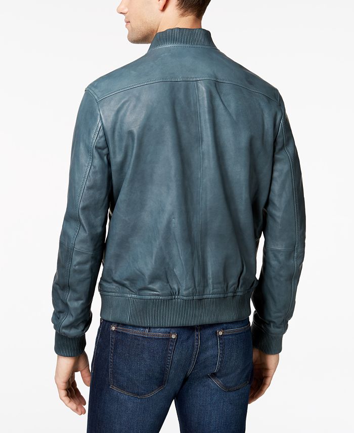 Michael Kors Men's Leather Bomber Jacket Macy's