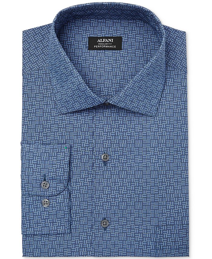 Alfani Men's Classic/Regular Fit Performance Print Dress Shirt, Created